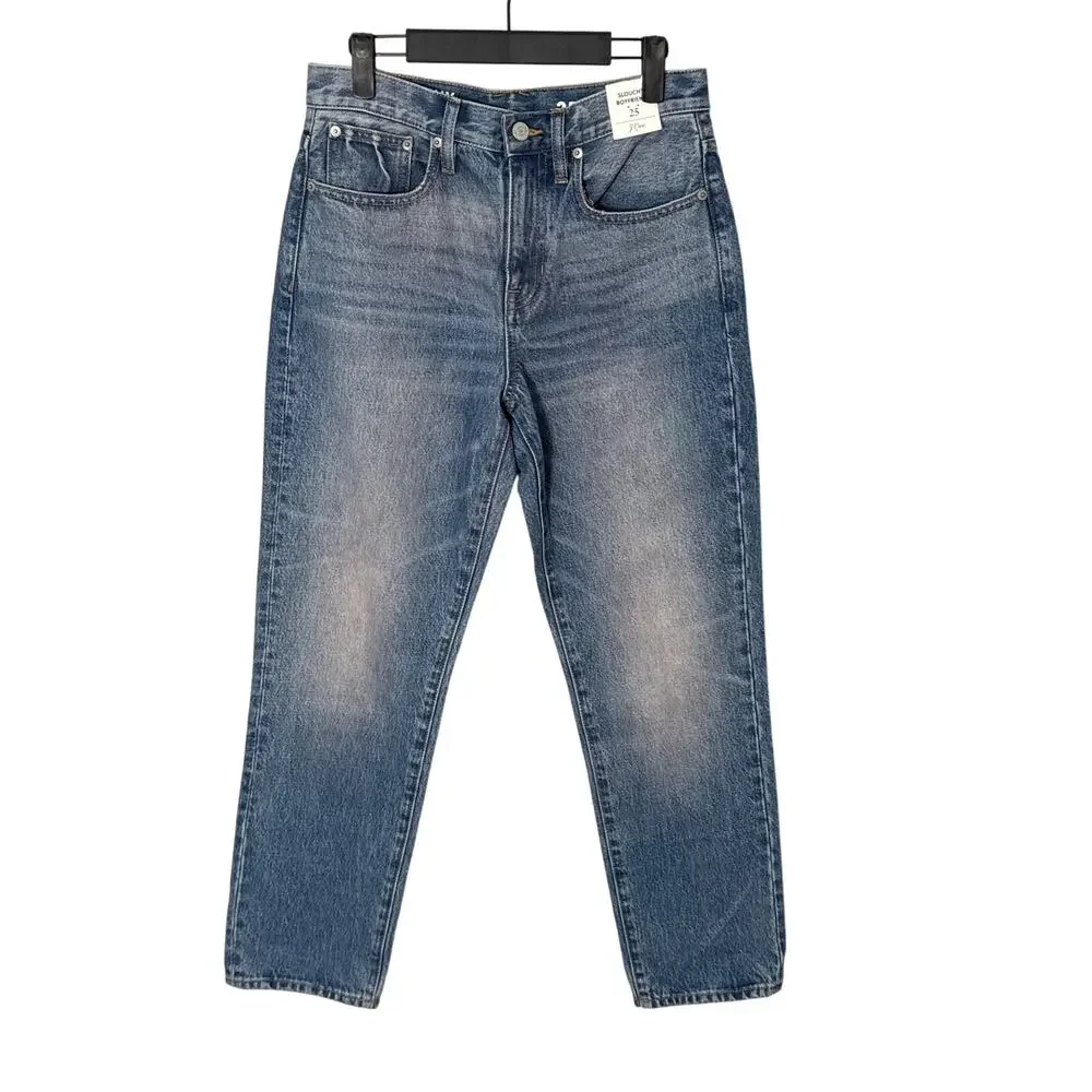 NWT J. Crew Women's Slouchy Boyfriend‎ Jeans in Paulette Wash BD370 Size 25